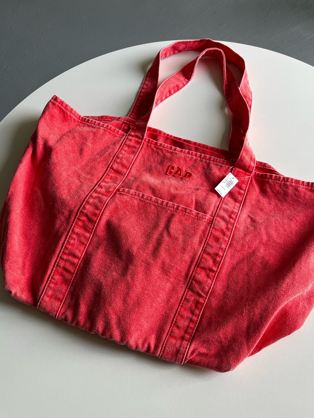 GAP Coral Tote Bag with Front Pocket